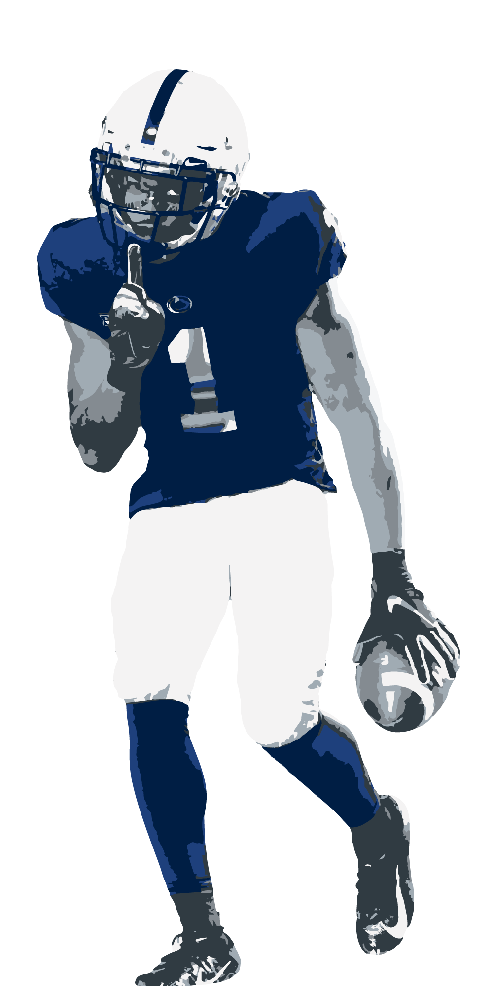 p1-graphic Stylized football player graphic.