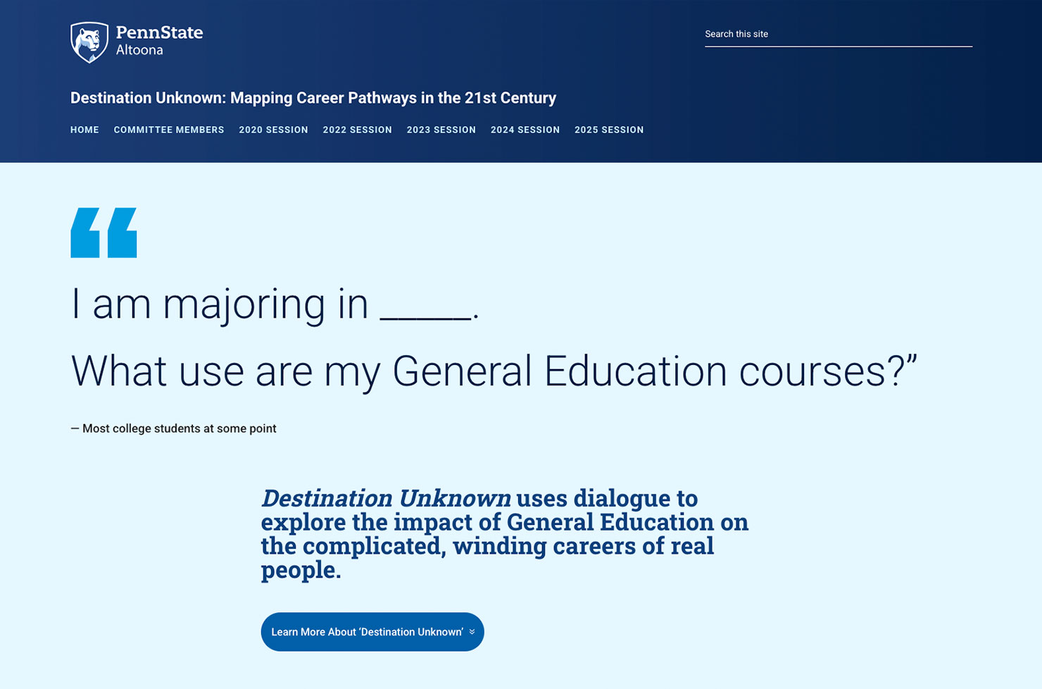 website-destinationunknown Because of you website